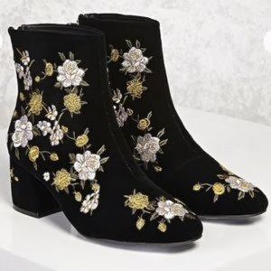 Forever 21 floral suede boots